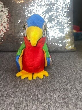 jabber The Parrot: Ty Multicolor Parrot Plush - Red, Green, Blue, Yellow
